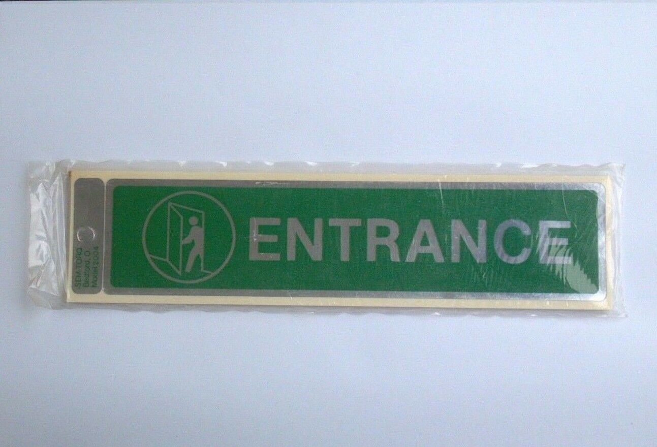 10 Pack ENTRANCE Decals 1-7/8&Prime;x 8&Prime; Self Adhesive Wall Door Business Sticker