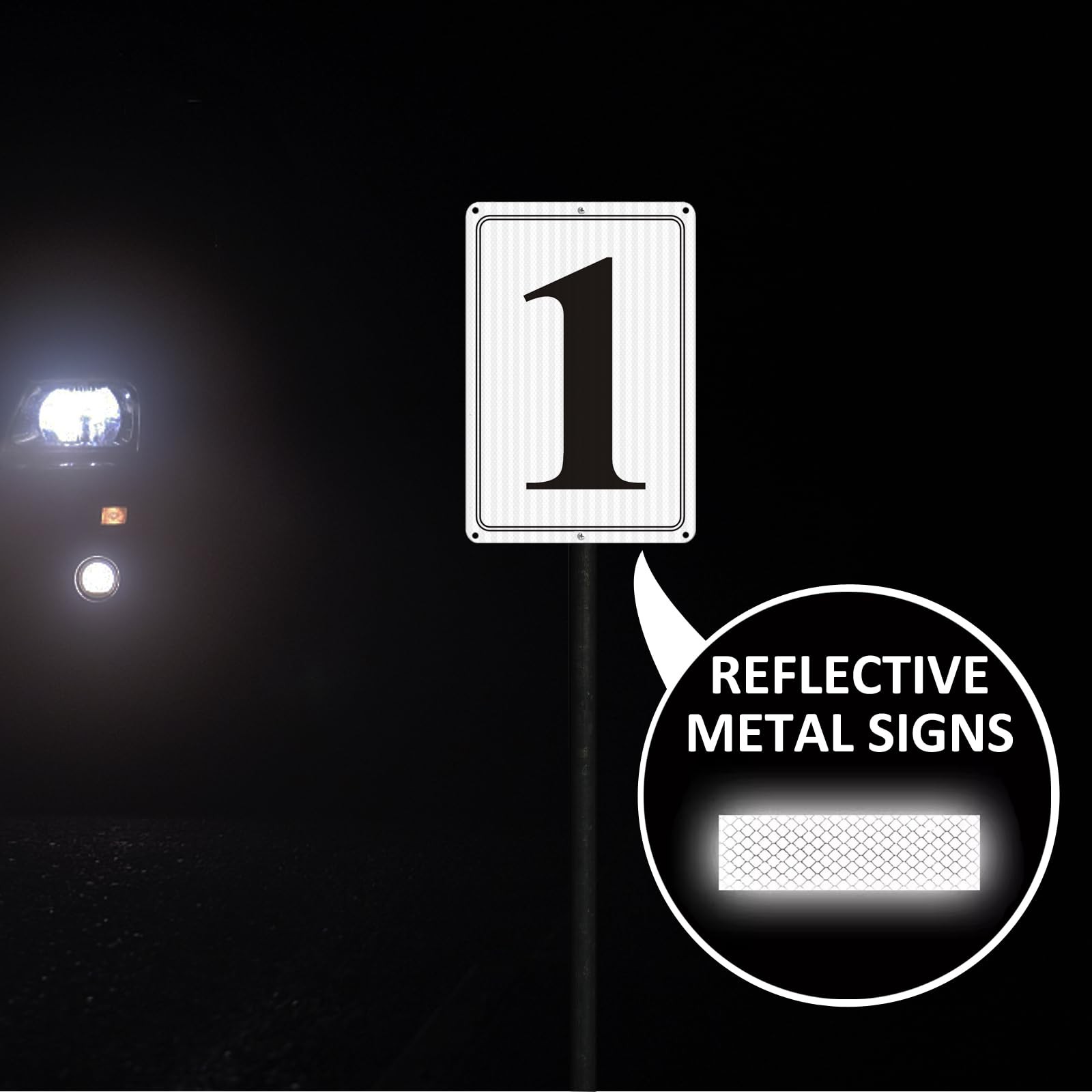 i-CowFun Premium Reflective Metal Number Signs 82 – Aluminum 12&Prime; X 8&Prime; Parking…