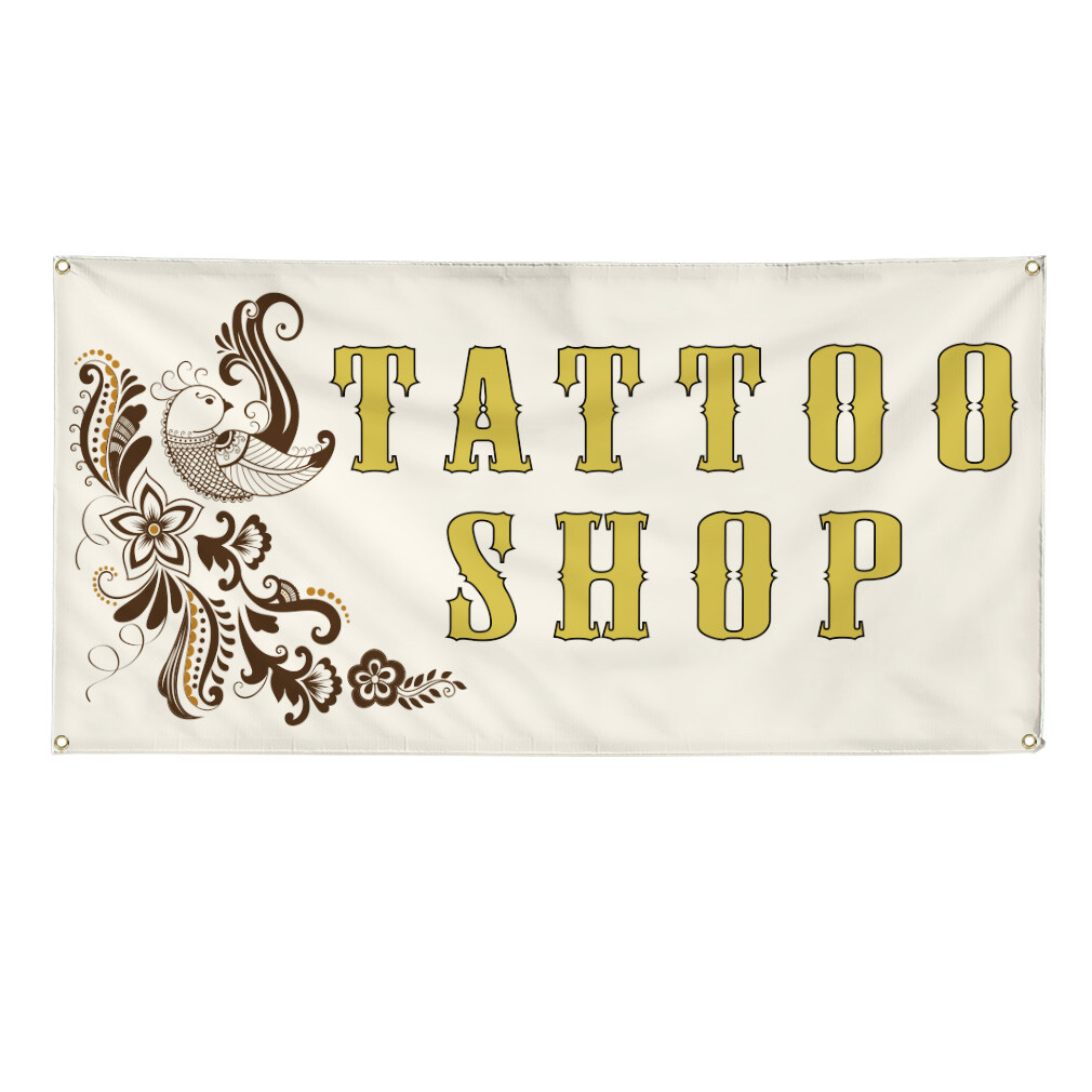 Vinyl Banner Multiple Sizes Tattoo Shop Outdoor Advertising Printing A Business