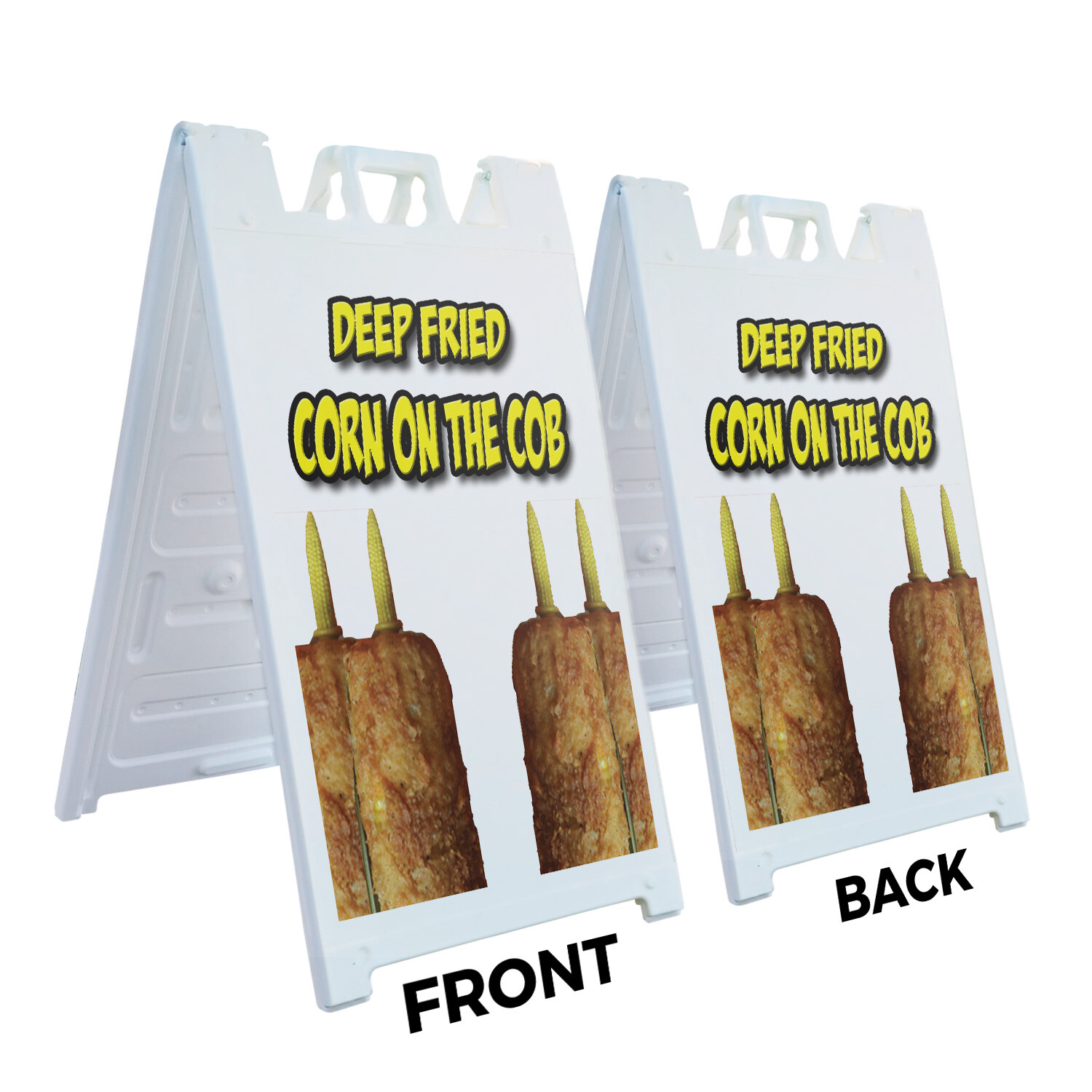A-frame Sidewalk Deep Fried Corn On The Cob 24&Prime; x 36&Prime; Double Sided A-Frame Sidew