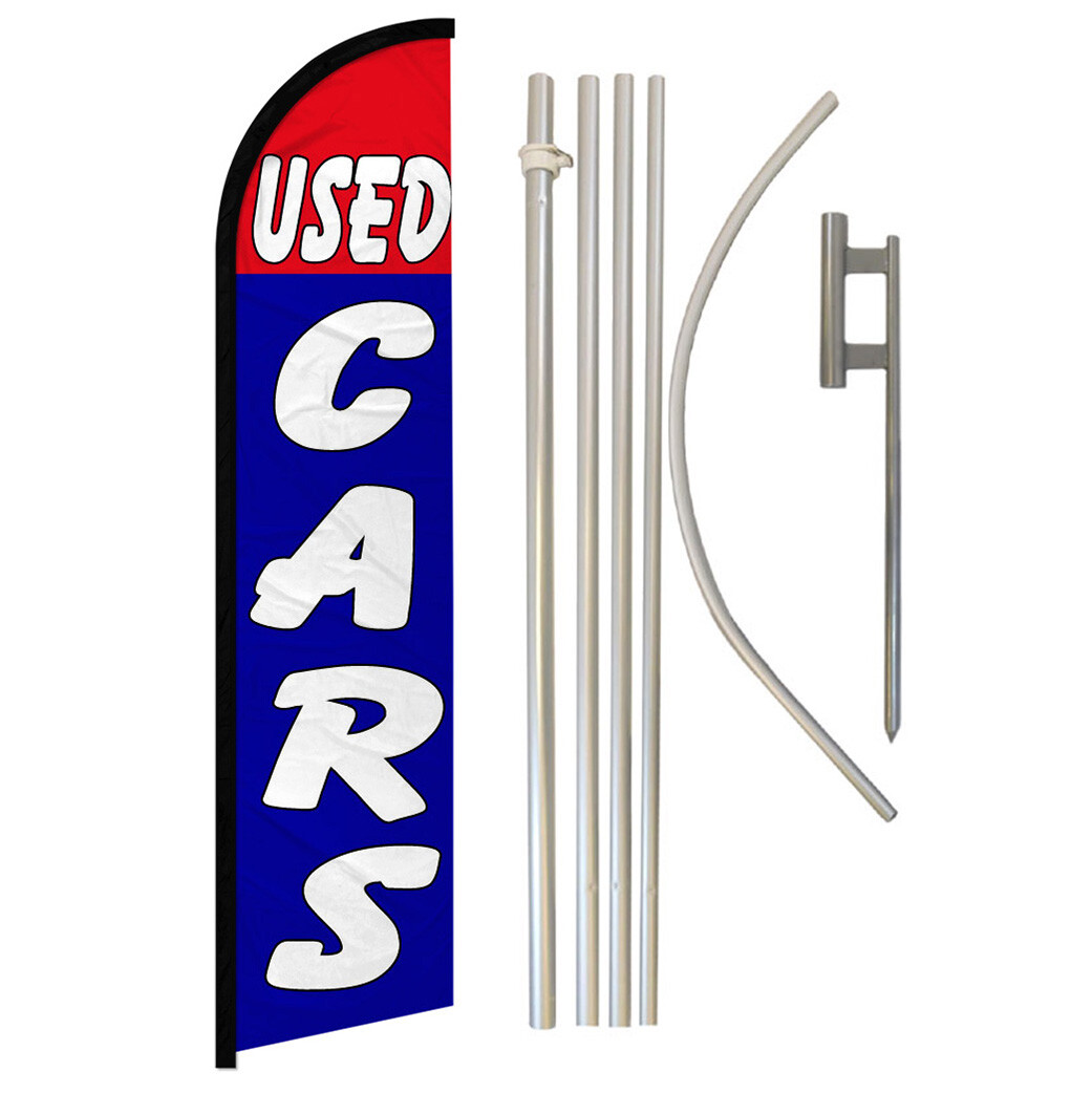 Dealership Windless Advertising Swooper Flag Kit Used Cars Trade In Truck