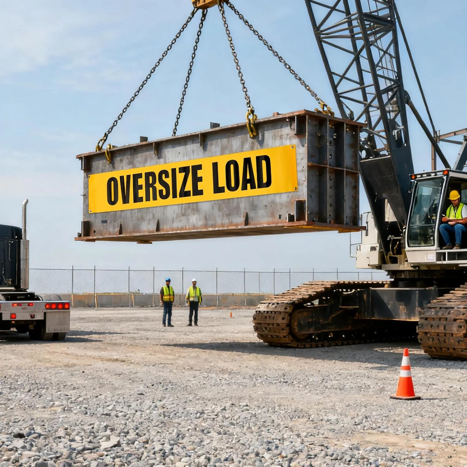 2 Pack Oversize Load Signs for Trucks, 12 x 60 Inch Wide Load Banner with Gromme