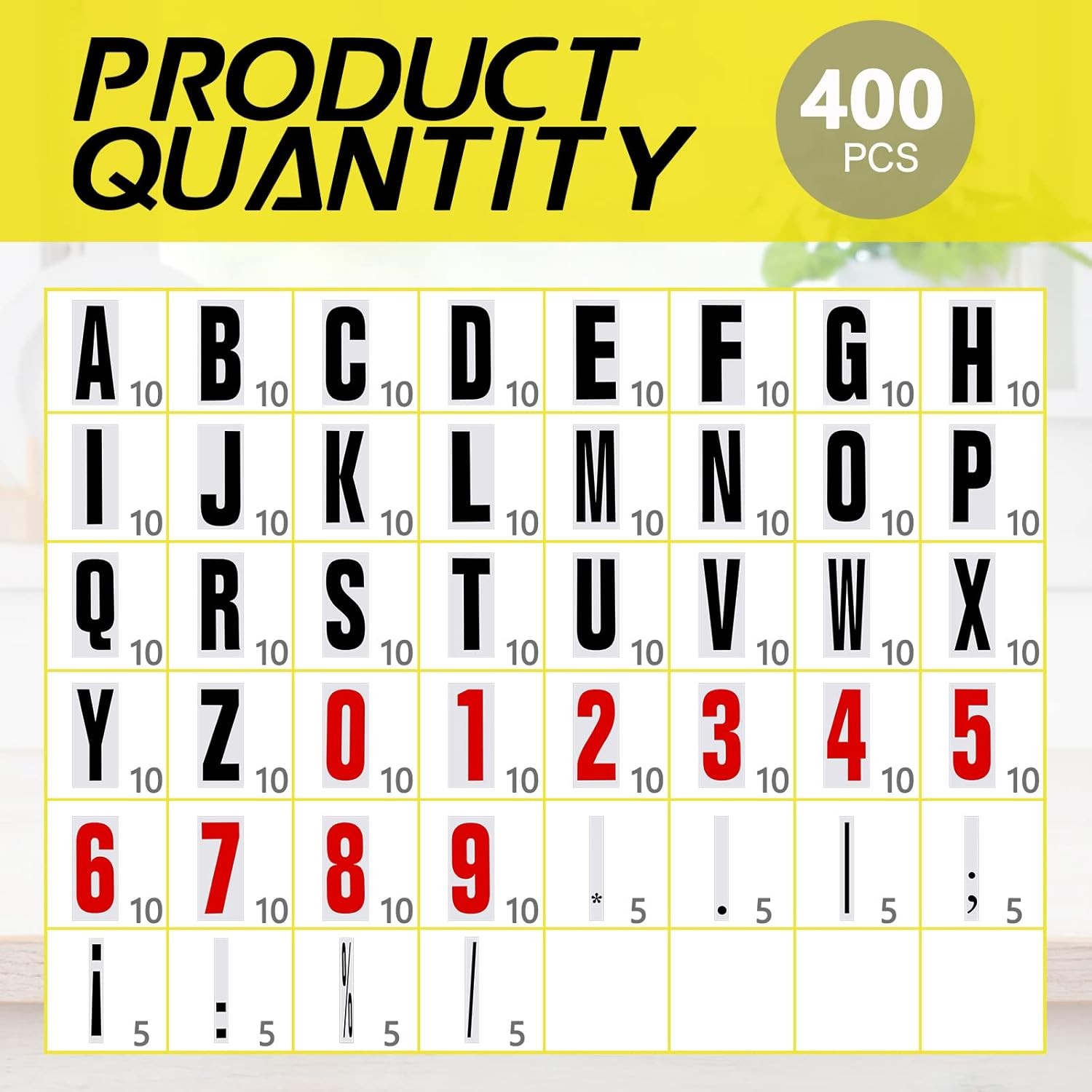 Jecery 400pc Marquee Letters Flexible Plastic 8 7/8&Prime; Outdoor