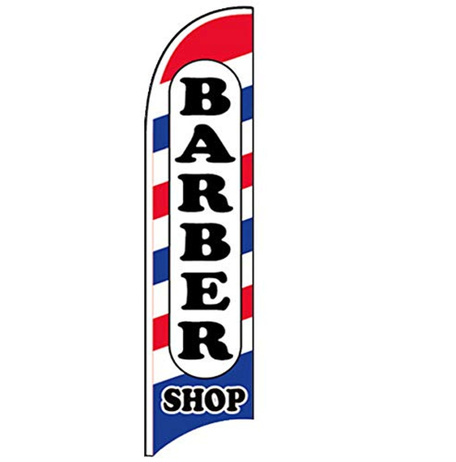 4 Less Co BARBER SHOP Windless Swooper Flag Feather Banner Sign 2.5×11.5 Ft T…