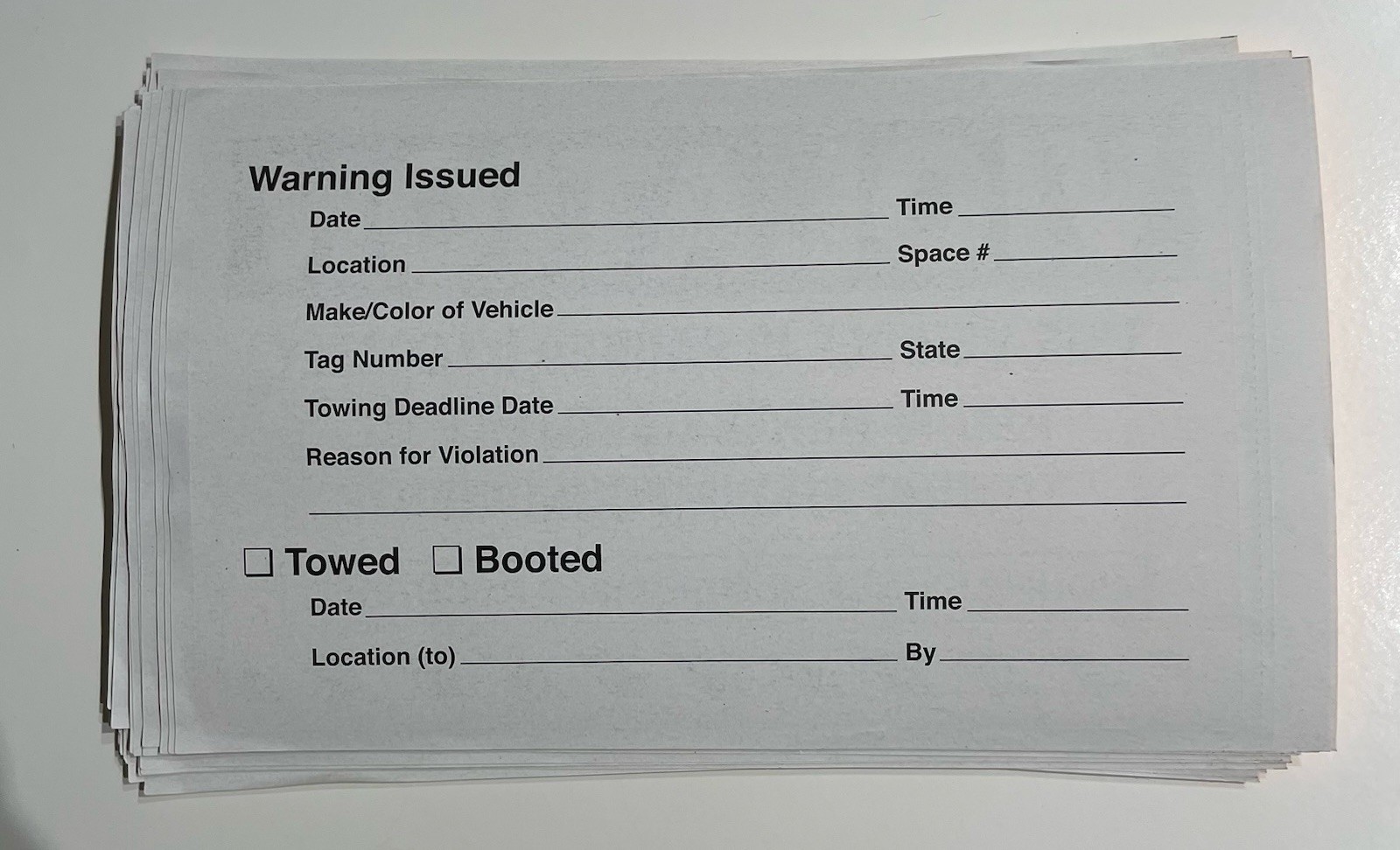 Pack of 38 Yellow WARNING! NO PARKING AREA Towing Auto Car Sign Sticker Open Box
