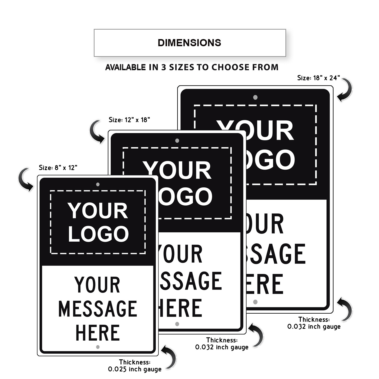 Custom Sign Your Custom Text or Logo Personalized Text Logo Aluminum Metal Sign