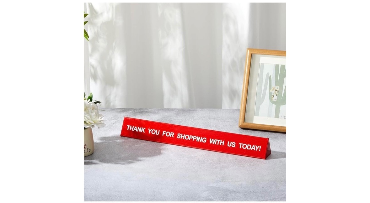2 Pcs Checkout Lane Divider Sign Double Side Printed Thank You For Shopping With