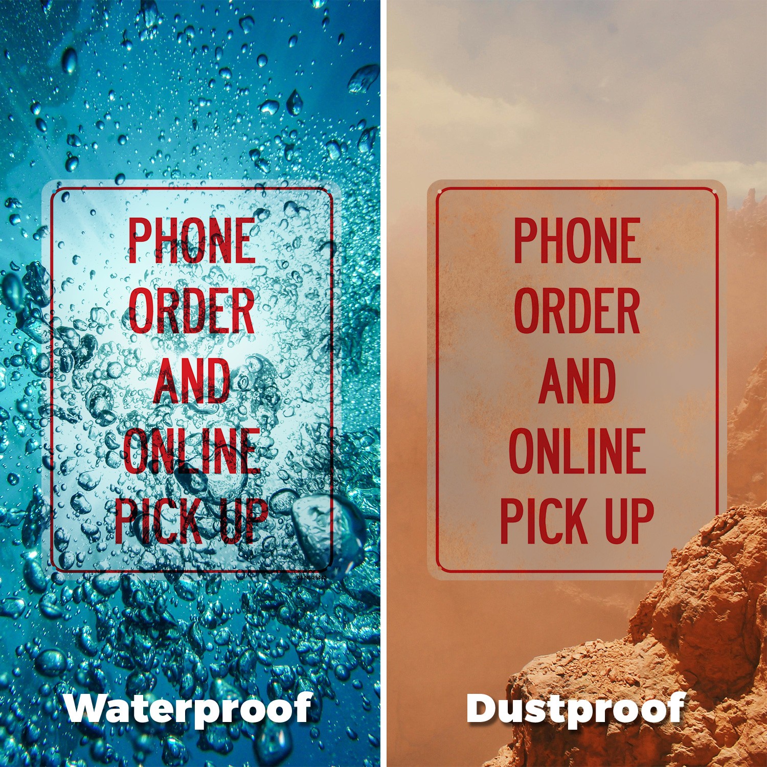 Phone Order And Online Pick Up Public Safety Sign Metal, Decal – 5 or 10 Pack