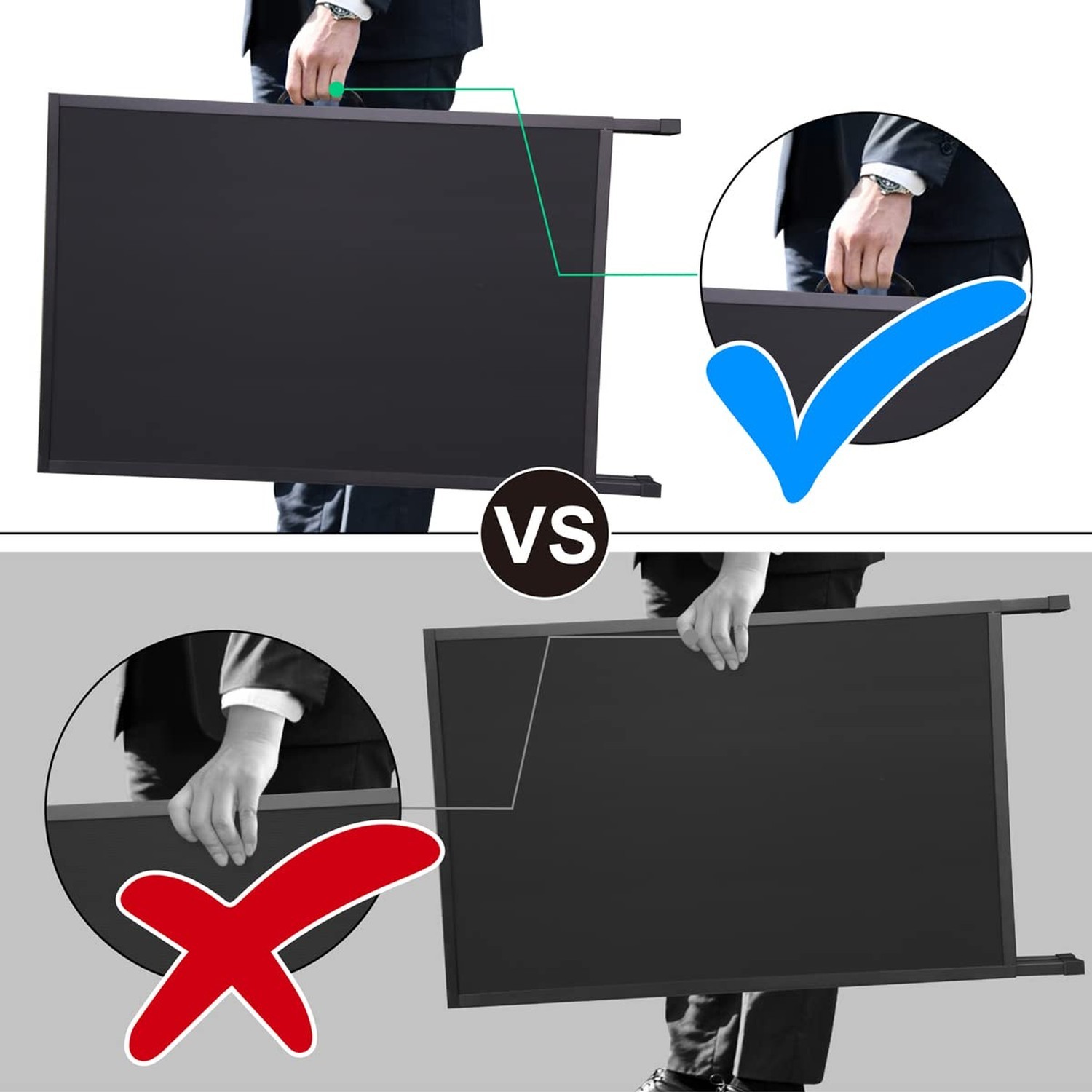 Heavy Duty Slide-in Folding Sandwich Board A-Frame Sidewalk Sign 24×36 Inch B…