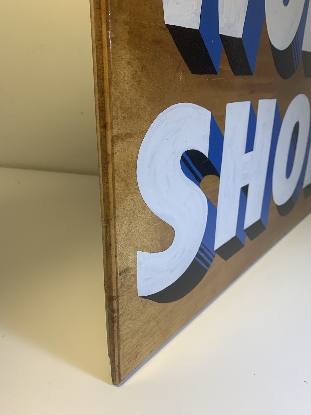Hand Painted WORK SHOP Vintage Wood Retro Auto Garage Sign Wall Art Man Cave MCM