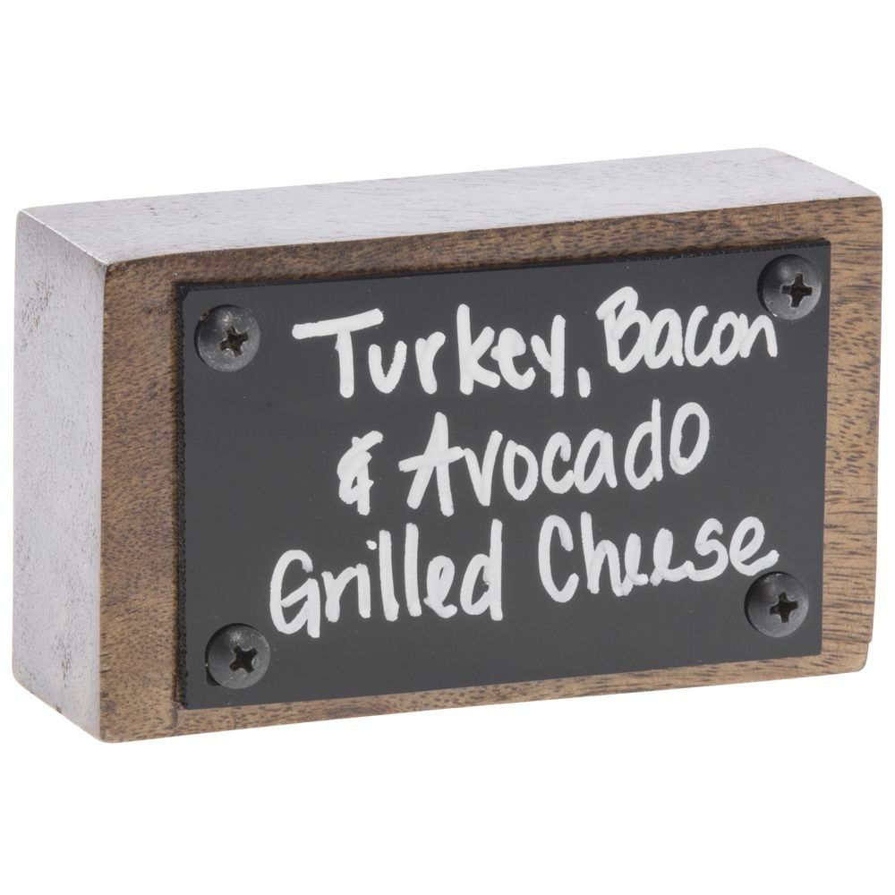 HUBERT® Wooden Write On Block Sign – 5&Prime;L x 1 3/4&Prime;W x 3&Prime;H