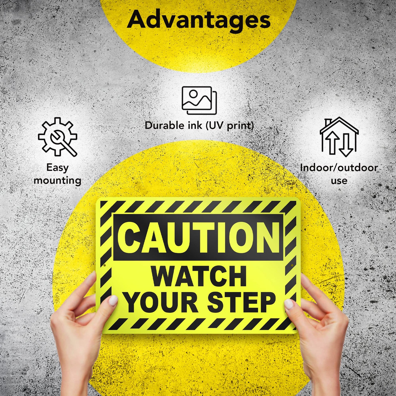 Watch Your Step Aluminum Caution Sign UV Protected Weatherproof Notice 8×12 In