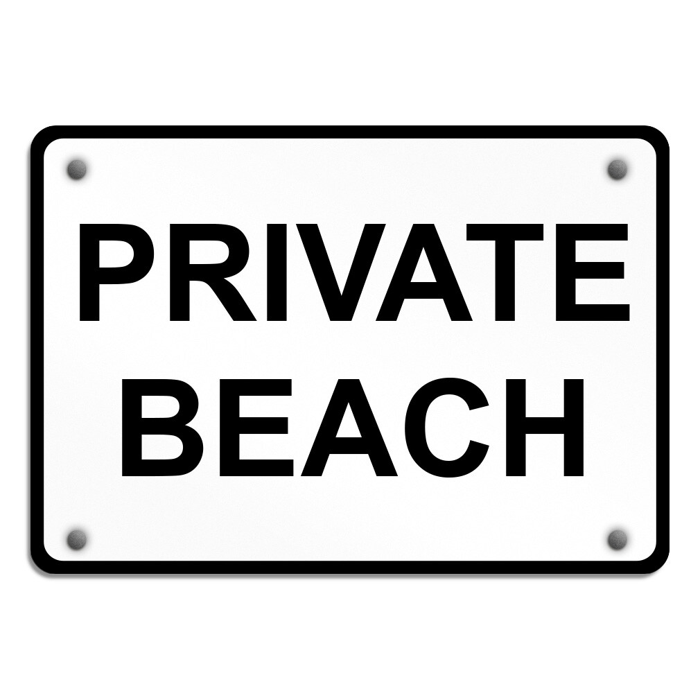 Horizontal Metal Sign Private Beach Property Weatherproof Street Signage