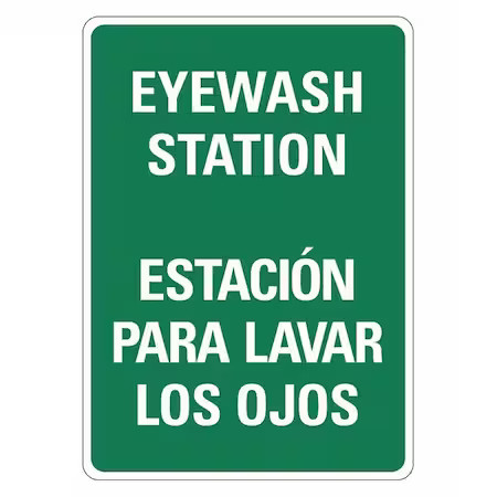 Lyle Lcu1-2011-Np_10X14 Eye Wash Station, Spanish-Bilingual, 10 In W X 14 In H,
