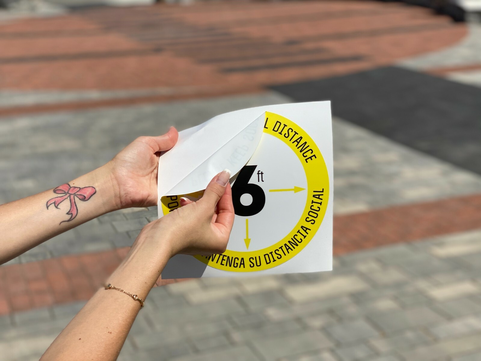 Social Distancing Hard Floor Stickers 10 Pack Vinyl Queue Markers Anti Slip
