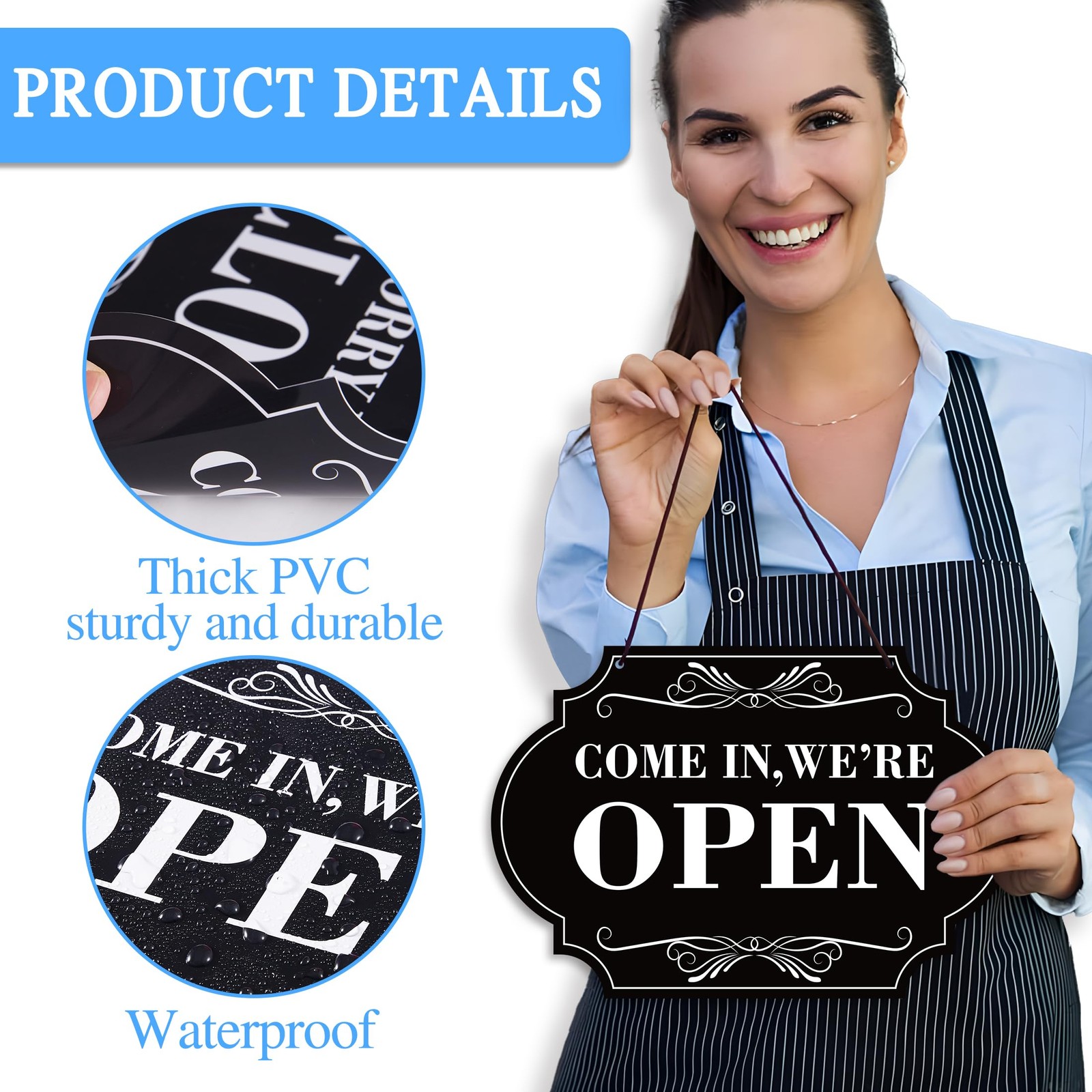 Open Closed Signs for Business, 11×8 Waterproof 11.8IN,