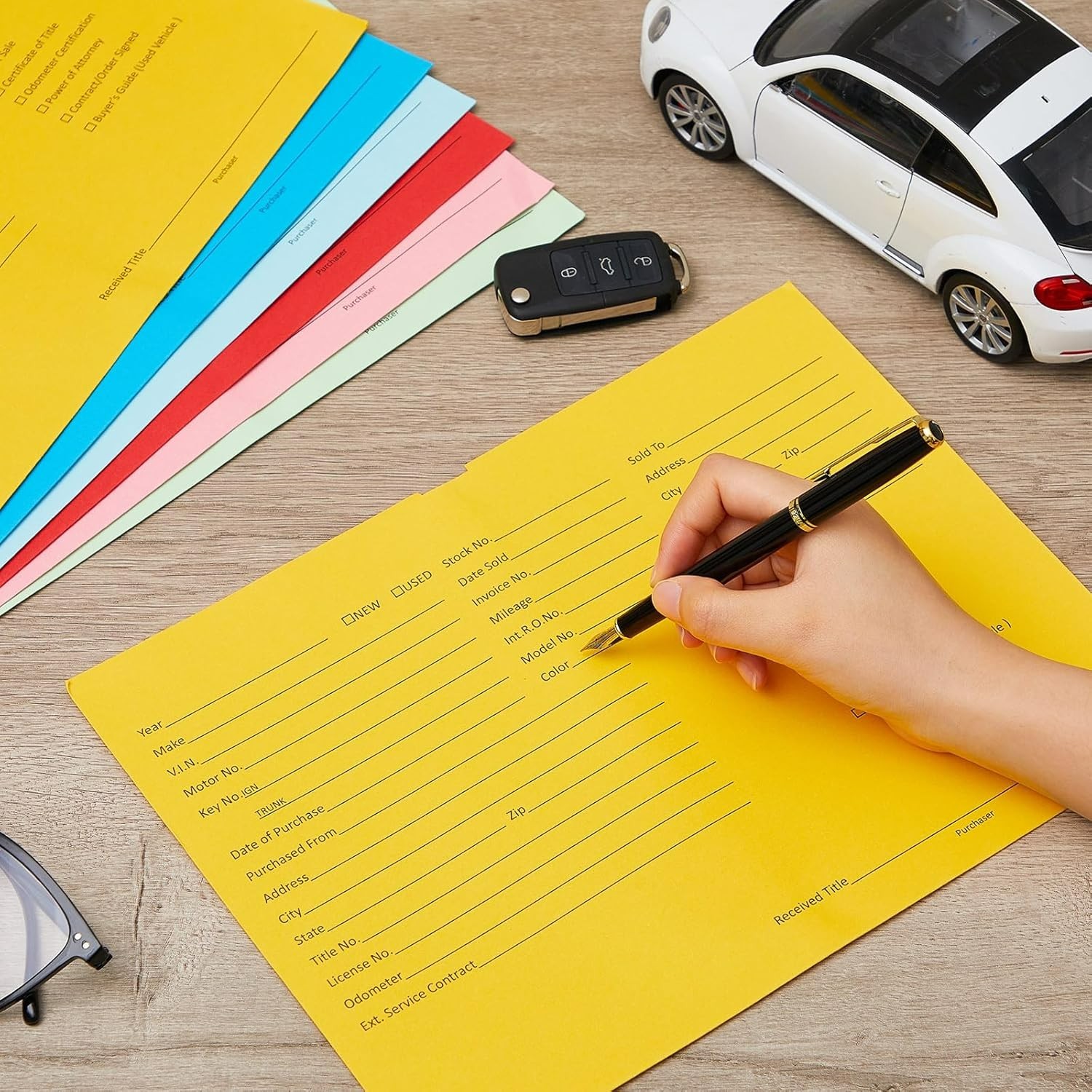 120 Pcs Colorful Vehicle Dealer Jackets for Car Dealerships, 9×12 Inch