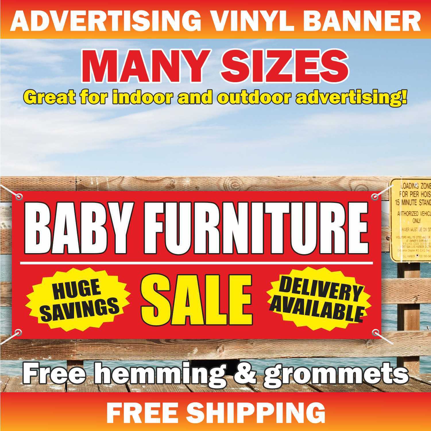 BABY FURNITURE SALE Advertising Banner Vinyl Mesh Sign children accessories