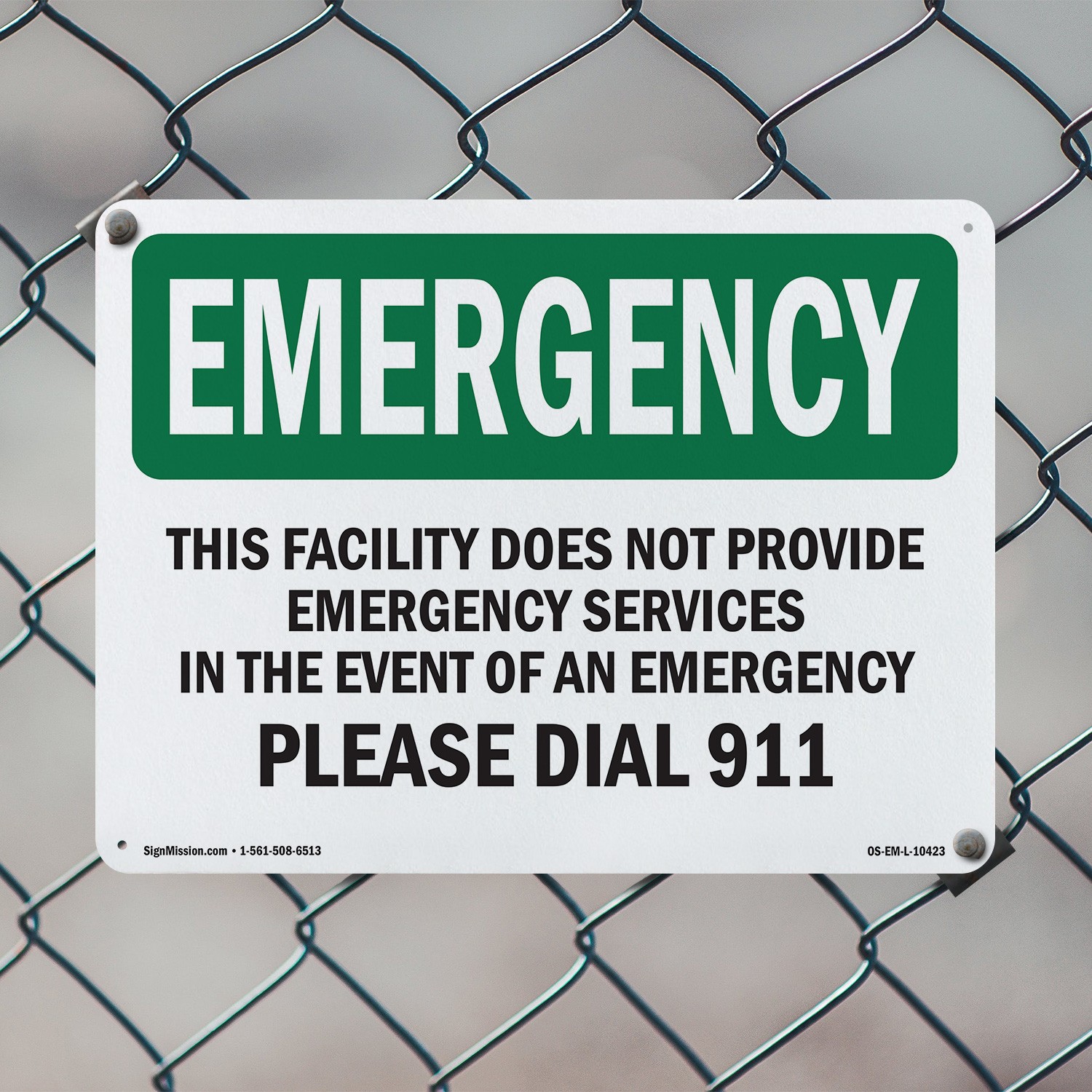This Facility Does Not Provide OSHA Emergency Sign Metal, Decal – 5 or 10 Pack