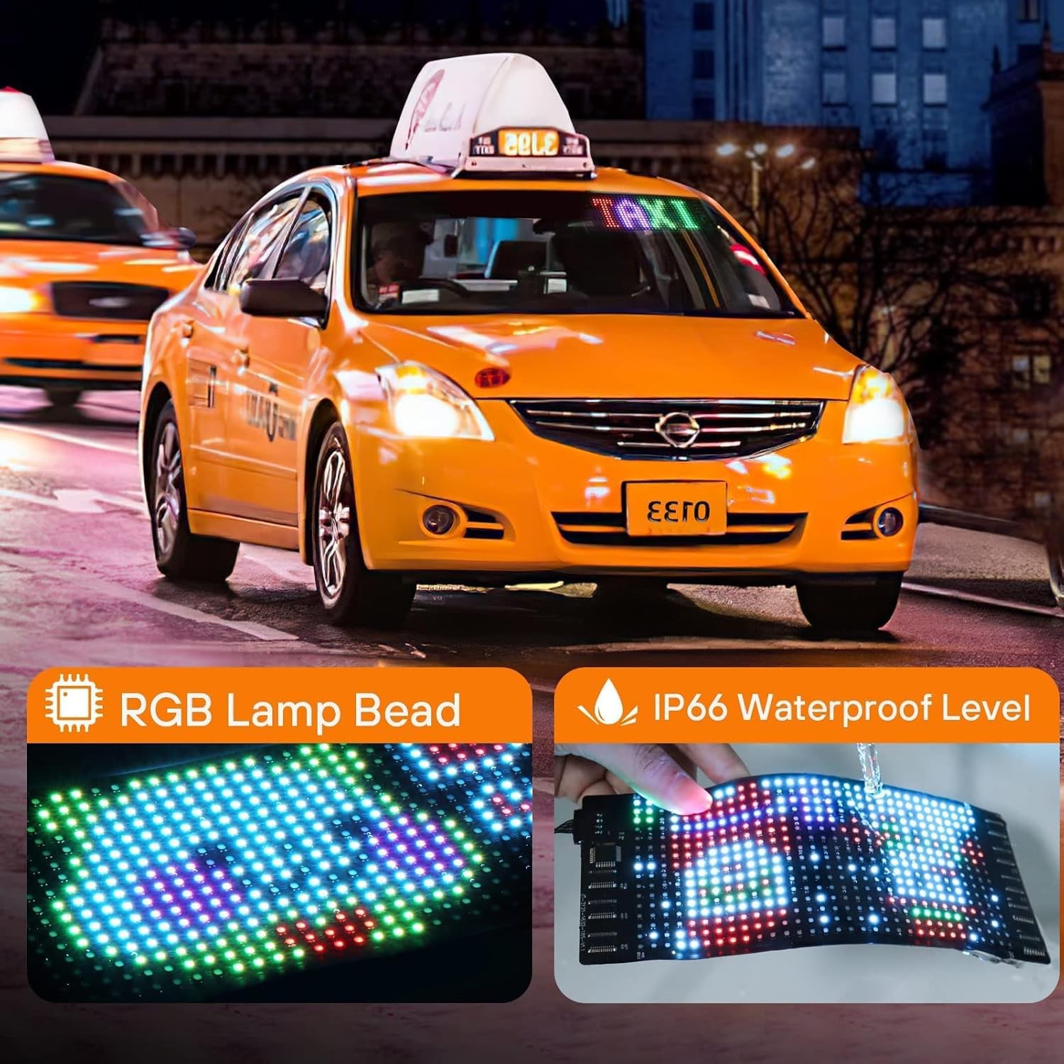 7x3in LED Car Sign Bluetooth App Control Programmable Scrolling Matrix Displa…