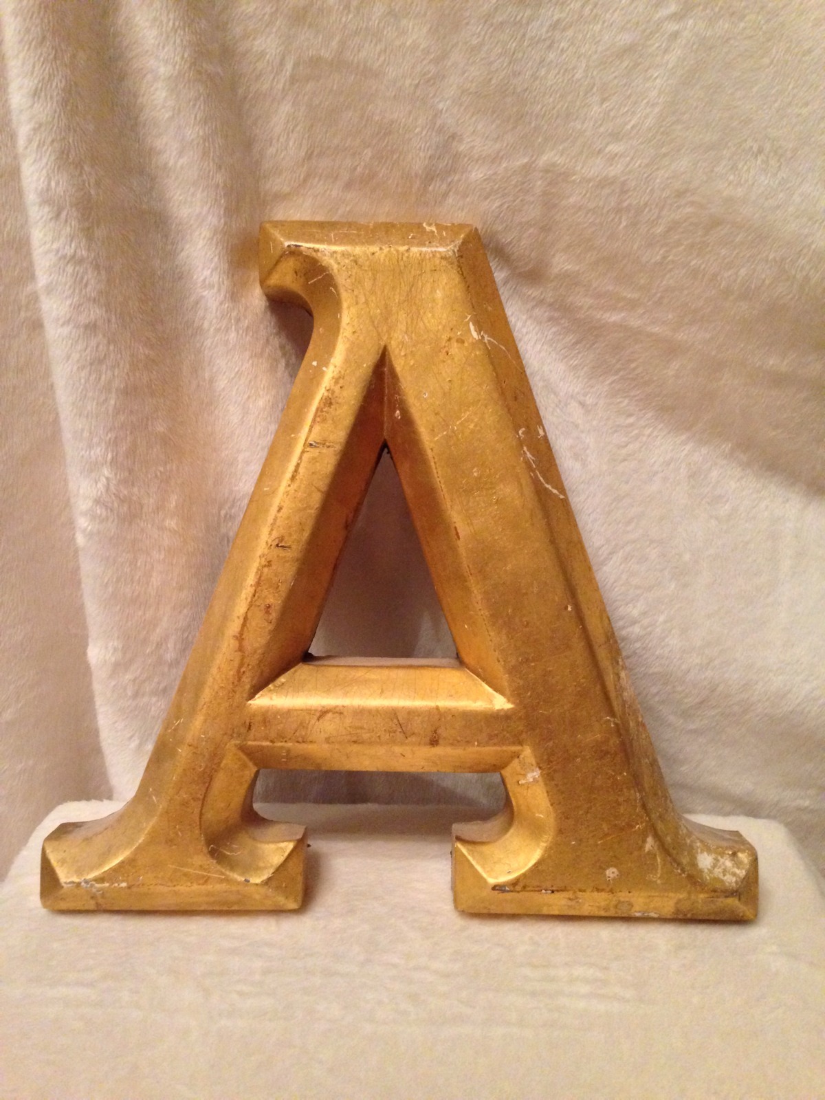 Vintage ENGLISH Shop Sign Letter A In Gold leaf – ADVERTISING 12&Prime; Tall