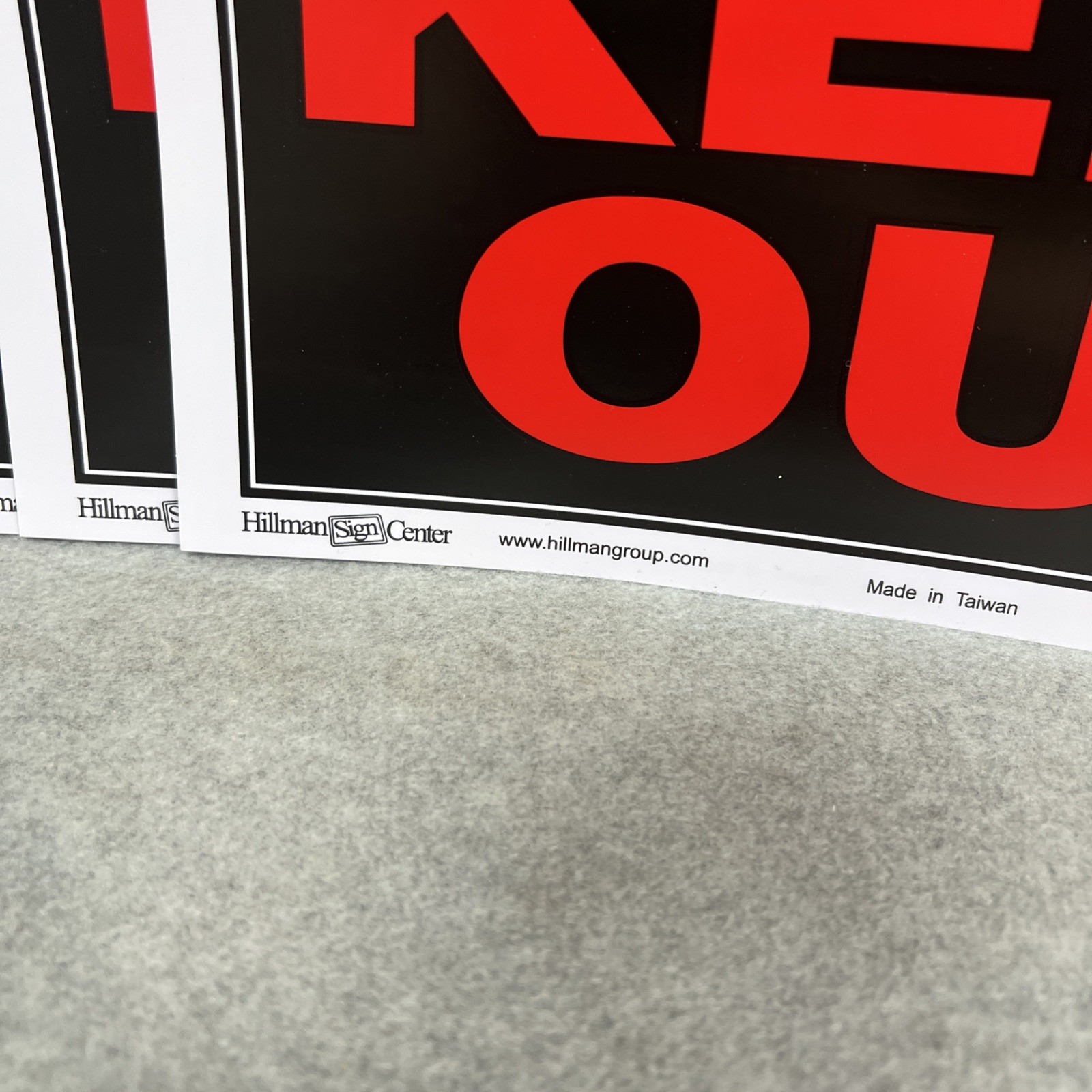Lot of 5 PRIVATE PROPERTY KEEP OUT Signs Hillman 839906 8&Prime;x12&Prime; Red Plastic