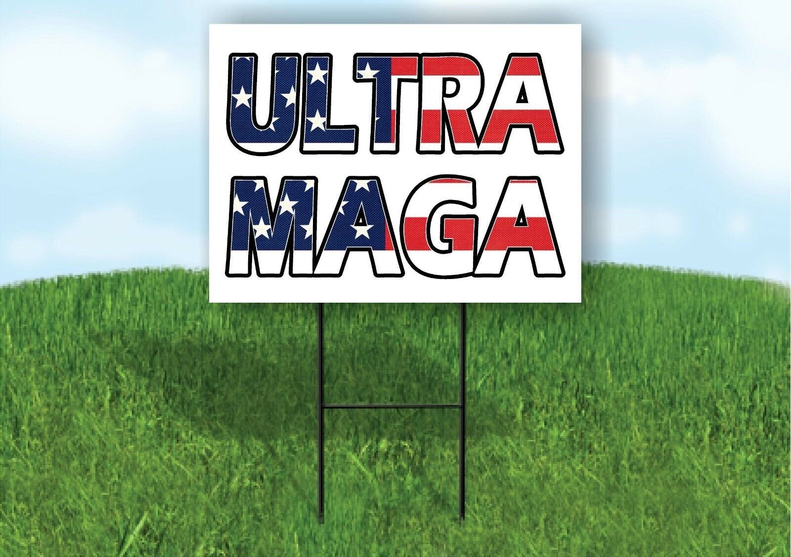 TRUMP ULTRA MAGA FLAG. Yard Sign with Stand LAWN SIGN