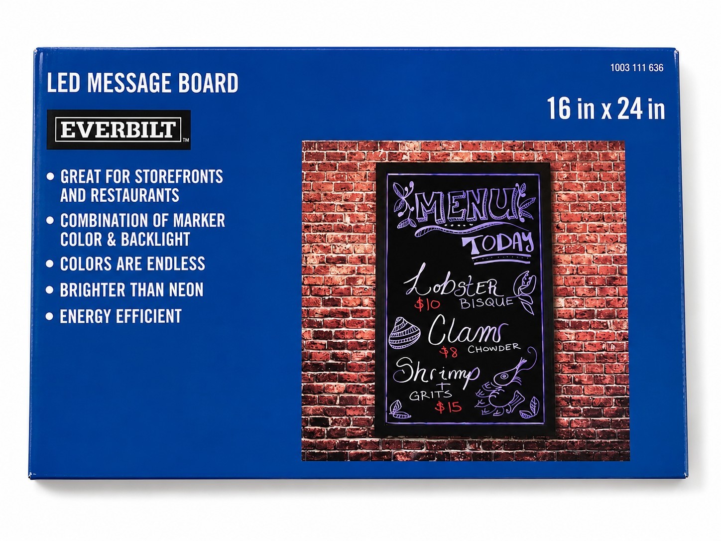 EVERBILT LED Message Board W/Remote Restaurant Sign Menu Specials 16×24