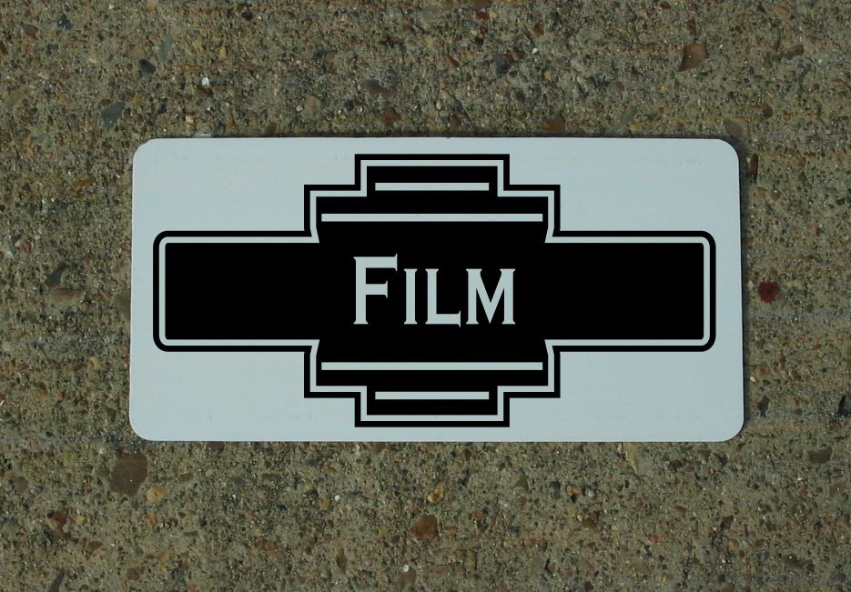 FILM Black Metal Sign 40&rsquo;s 50s Retro Vintage Style Art Deco Decor Design