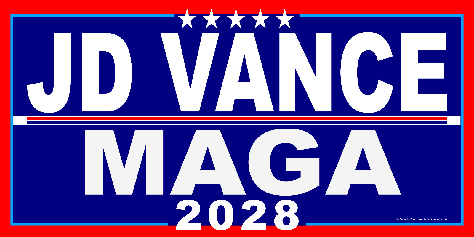 JD VANCE MAGA 2028 -Vinyl BANNERS -HUGE & REALLY BIG-BLUE RED-USA MADE-FAST SHIP
