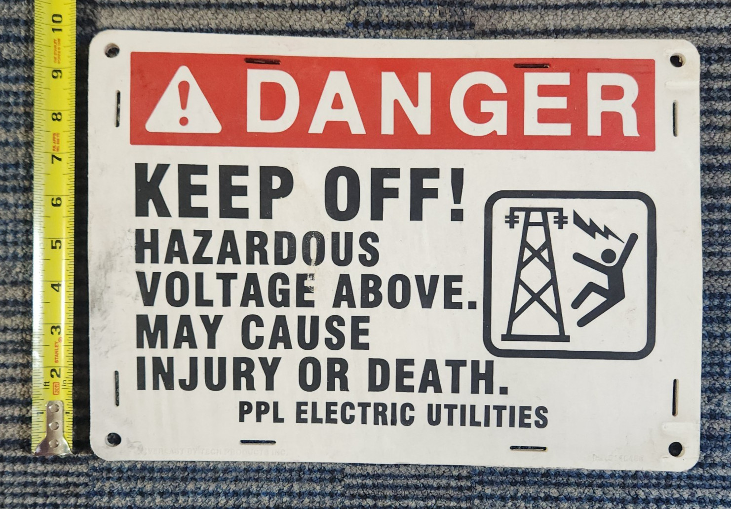 « Danger Hazardous Voltage » Sign 10&Prime; x 14&Prime; Thick (1/4&Prime;) Sturdy Vinyl PPL ELECTRIC