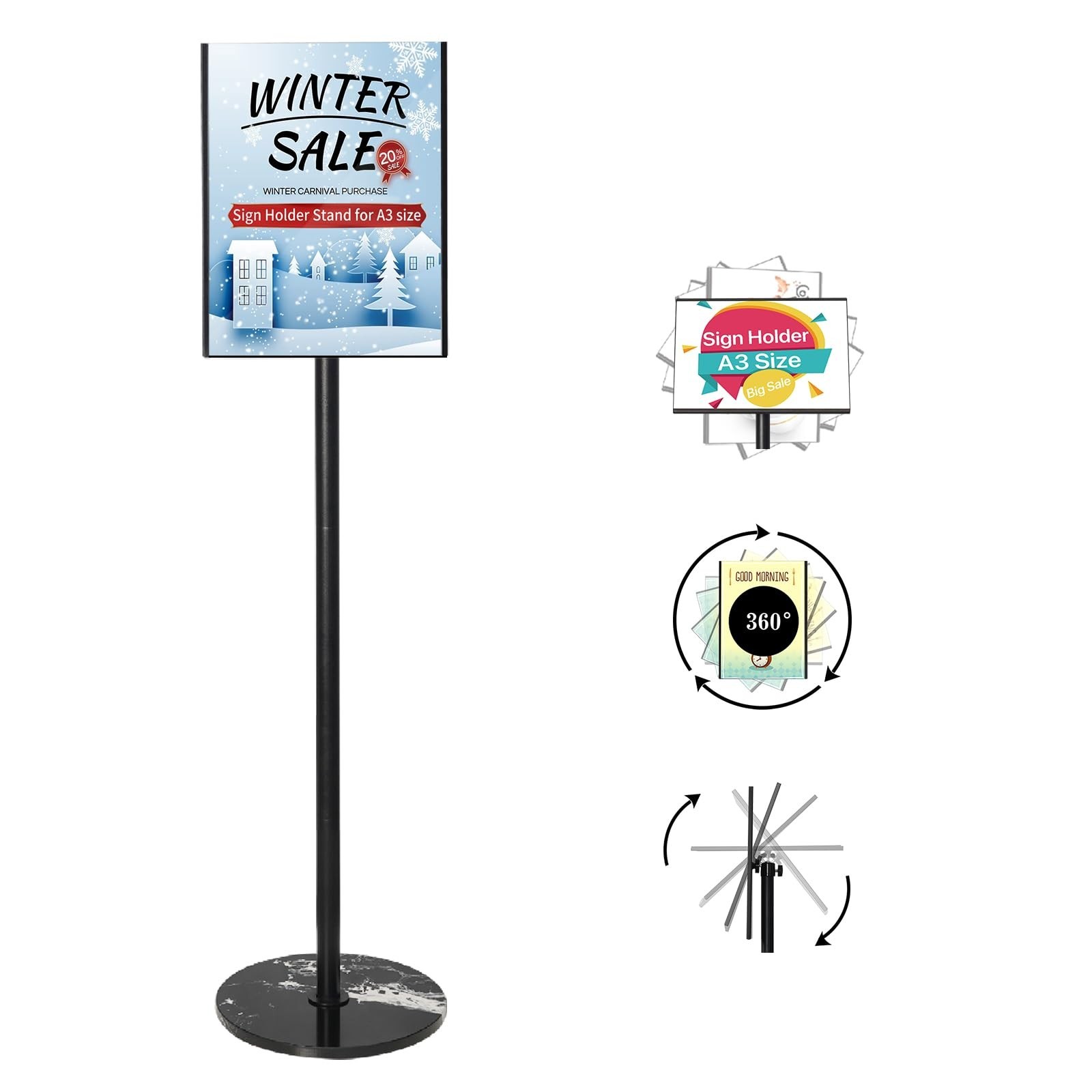 Heavy Duty Sign Stand, Floor Poster Board Stand, Adjustable Metal Sign Holder…