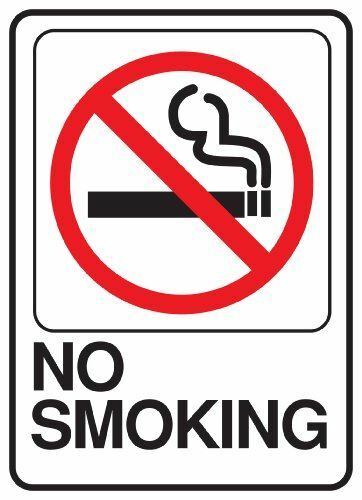 HY-KO Products D-20 NO Smoking Info Graphic Plastic Sign, 3 in x 9 in, Black/Red