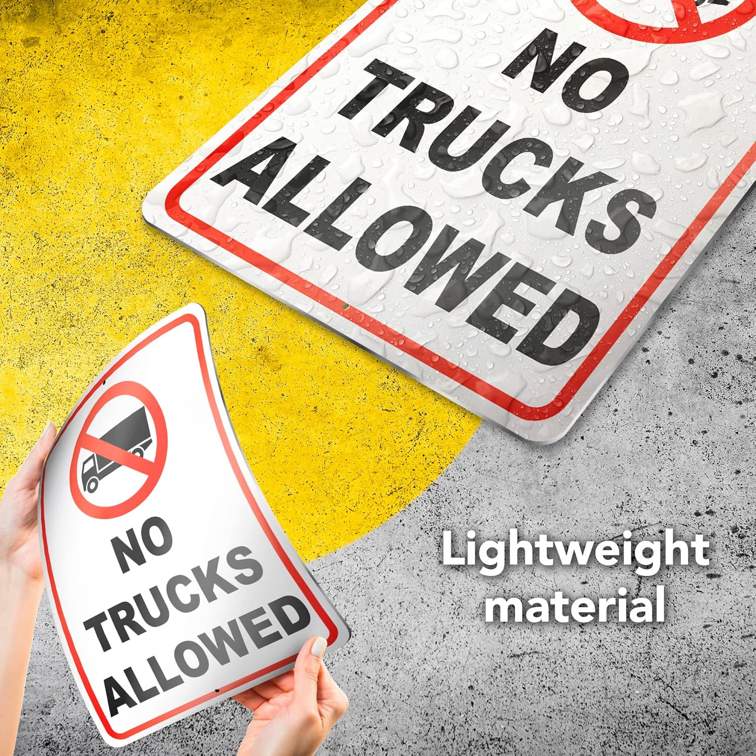 No Trucks Sign, 8X12 Reflective Aluminum No Trucks Allowed Sign, UV Protected, W