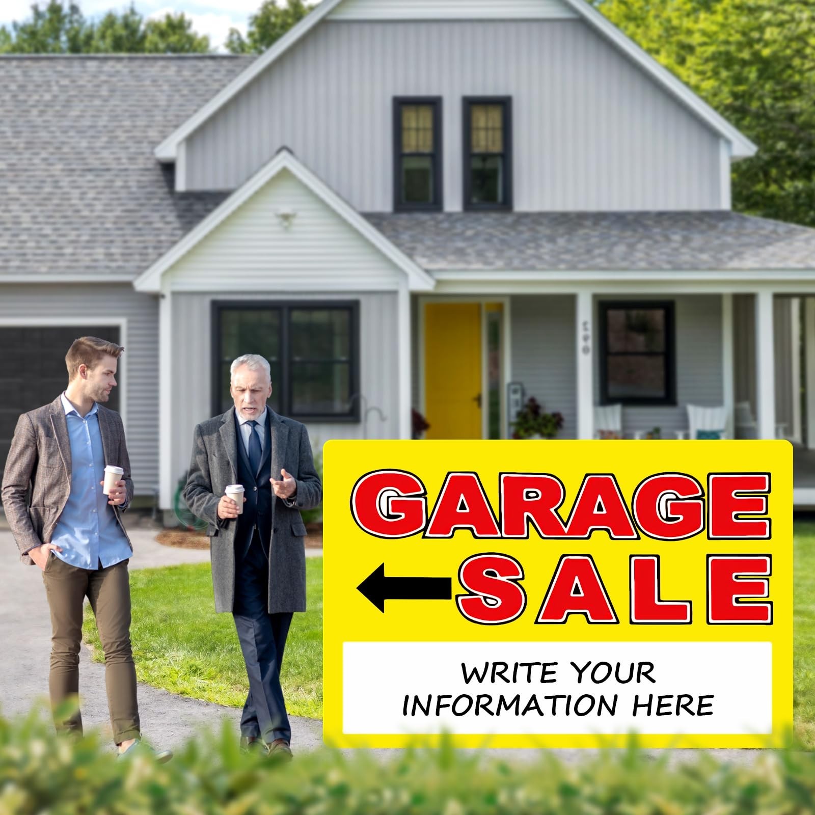 Garage Sale Sign, Large Size 24&Prime; x 16&Prime; Garage Sale Signs with Stakes, 3PCS Do…