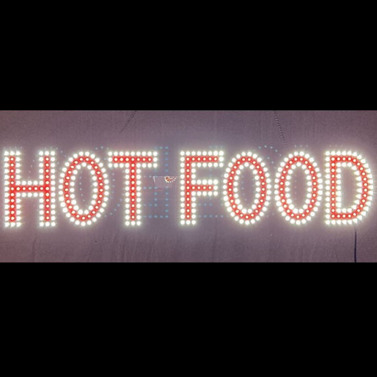 LED DELI SIGN (10&Prime;X28&Prime; INCH) WHITE / NAVY COLOR