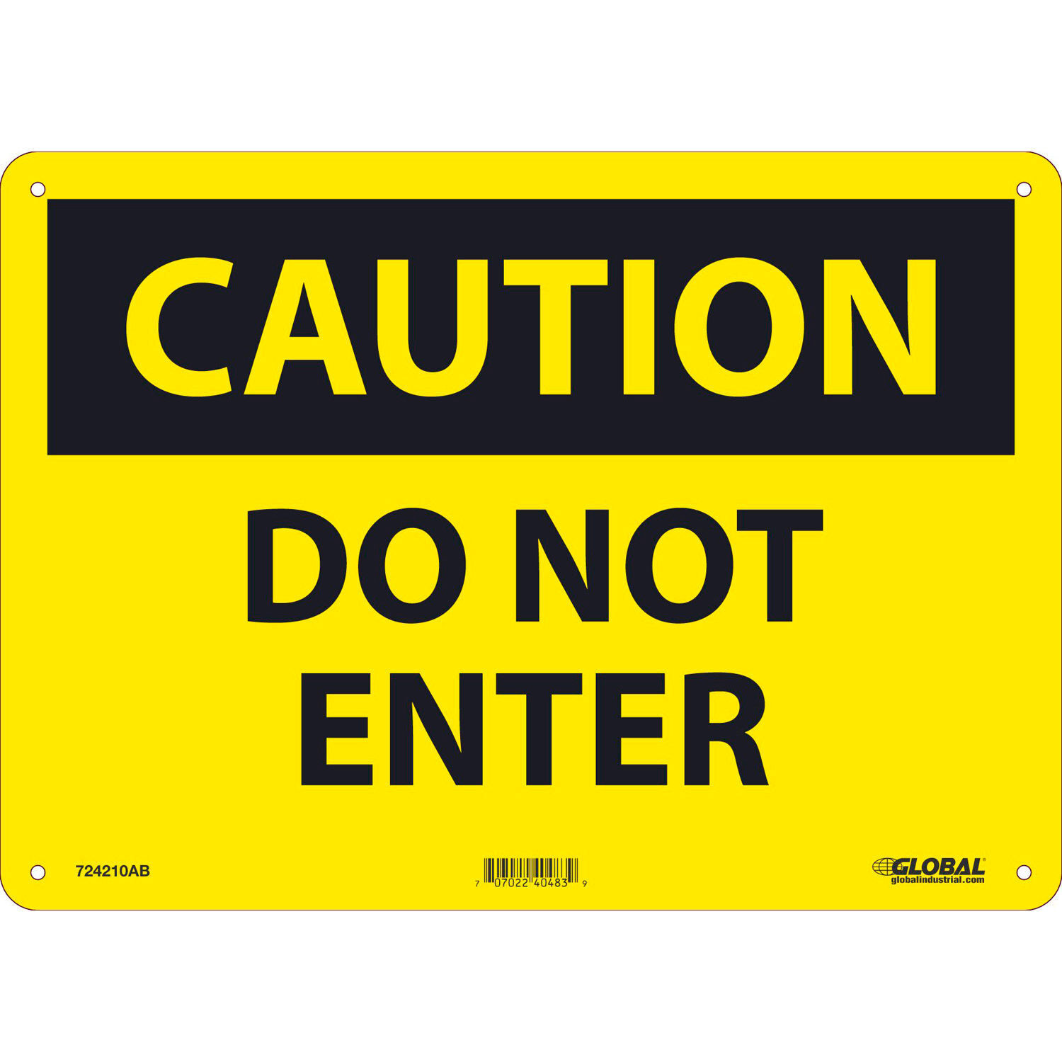 Global Industrial Caution Do Not Enter Sign 10×14 Aluminum