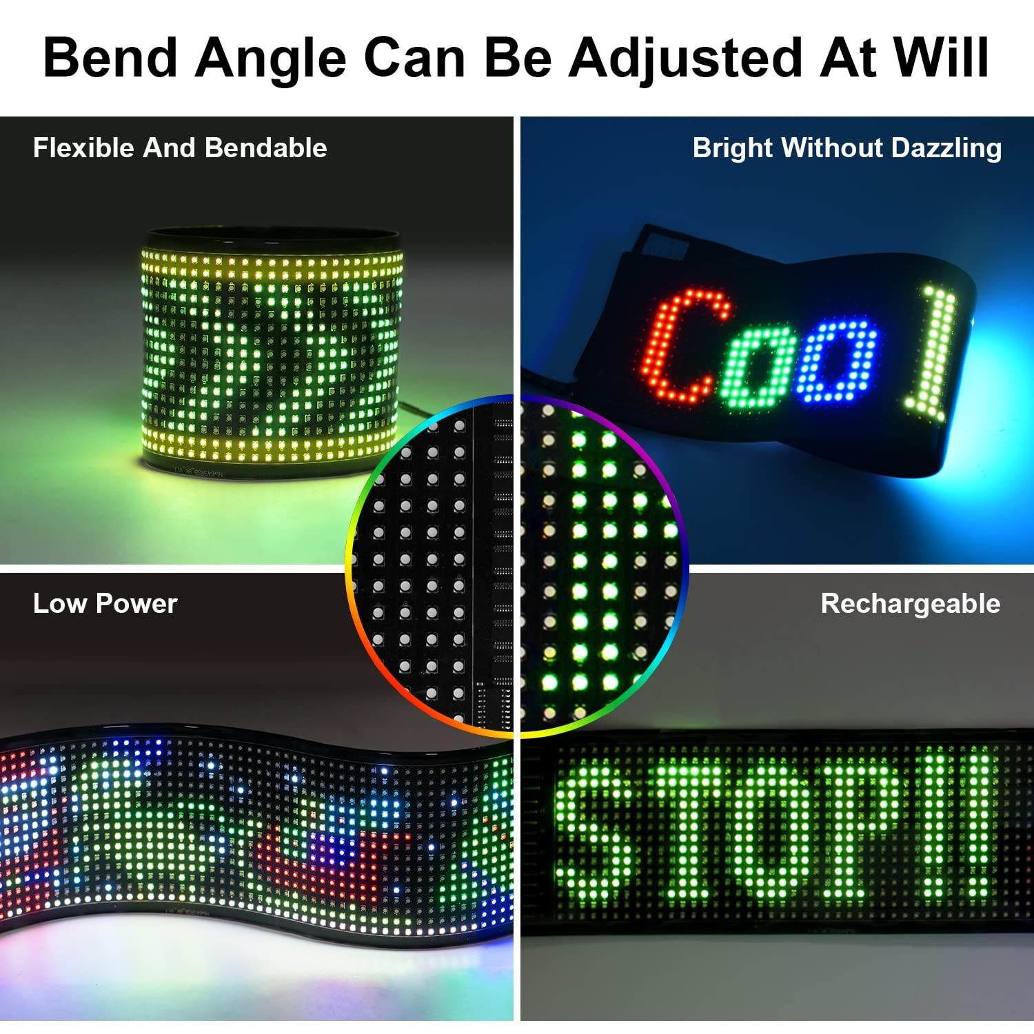 Programmable LED Sign High Bright Scrolling Signs USB 5V LED Matrix Panel Sma…