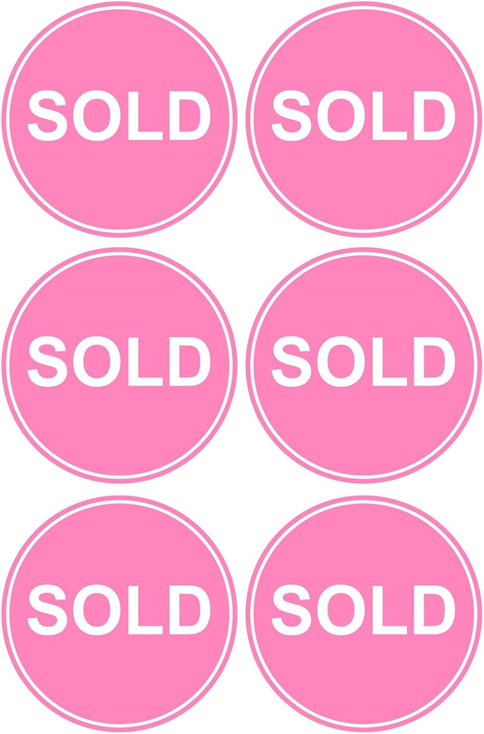 Sold Sticker,2Inch 300Pcs Pink Sold Sticker for Business Shop Store Retail Packa