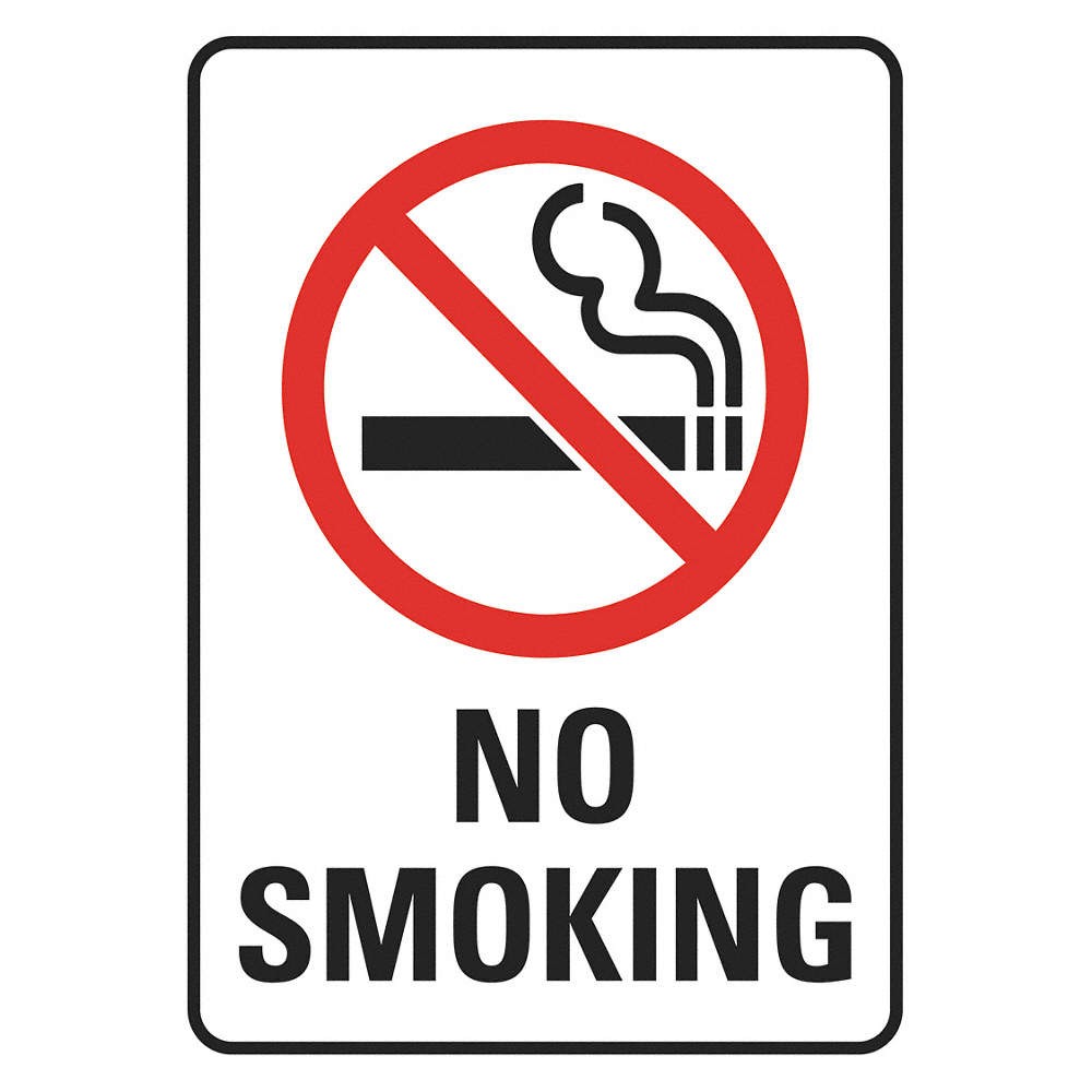 LYLE U1-1014-RD-PK2_5x7 No Smoking Sign,7x5in,Reflctv Sheet,PK2 484J77