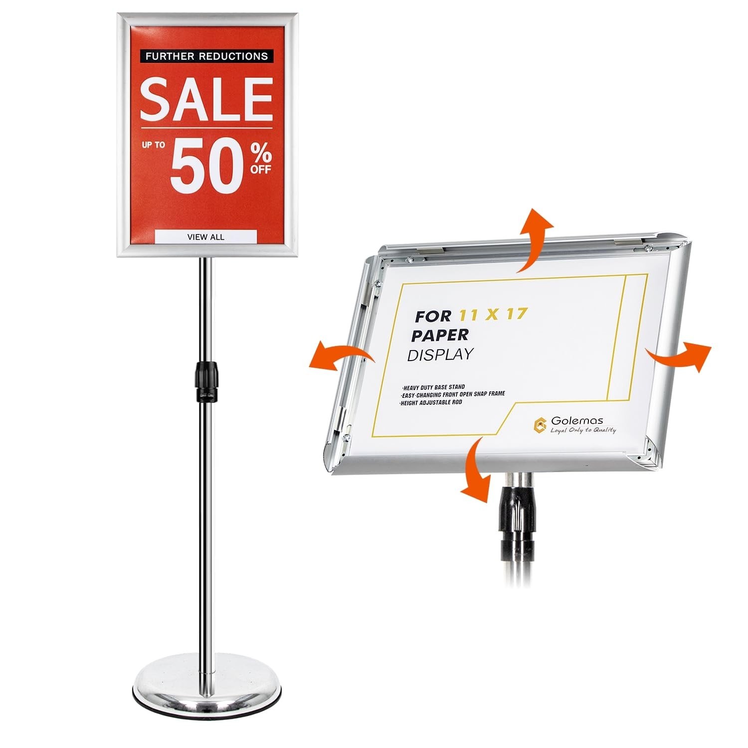 Adjustable Sign Stand for Display, Pedestal Floor Signage Stand Holder with H…