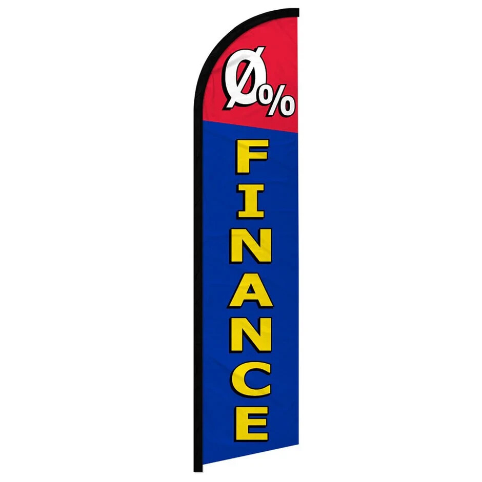 0 Percent Finance Windless Full Sleeve Advertising Auto Dealership Banner Flag