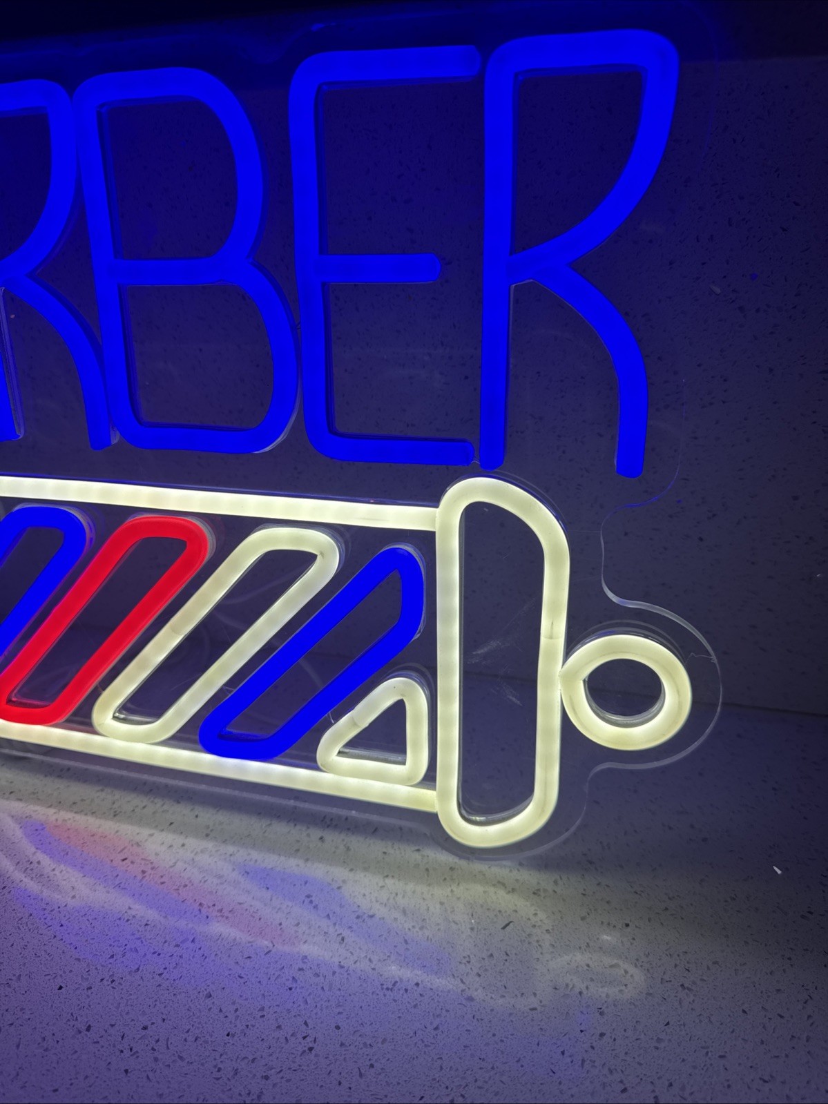 LED Neon Barber Shop Sign Barber Pole Light Dimmable Business Wall Decor USB