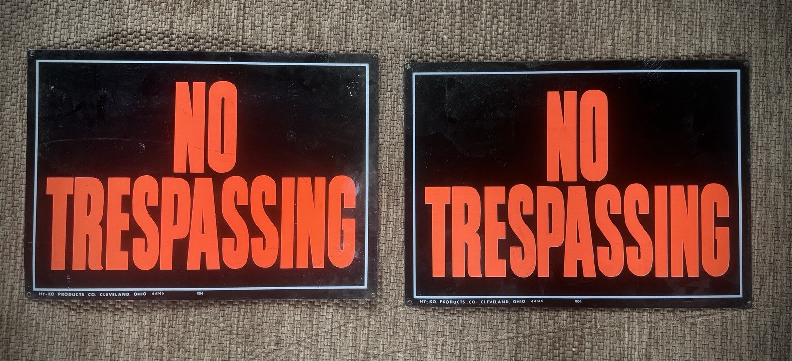 No Trespassing Signs HY-KO Products Co Lot Of 2