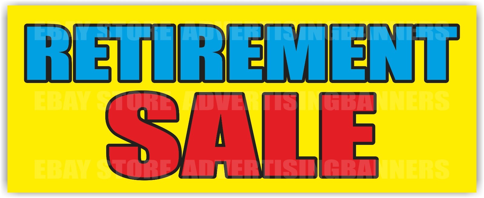 RETIREMENT SALE Advertising Banner Vinyl Mesh Sign Retiring holiday discount fix