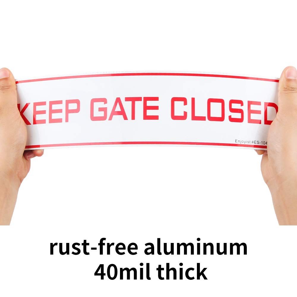 4 PCS Keep Gate Closed Sign .040 Rust Free Aluminum Weatherproof 12×3 Inch