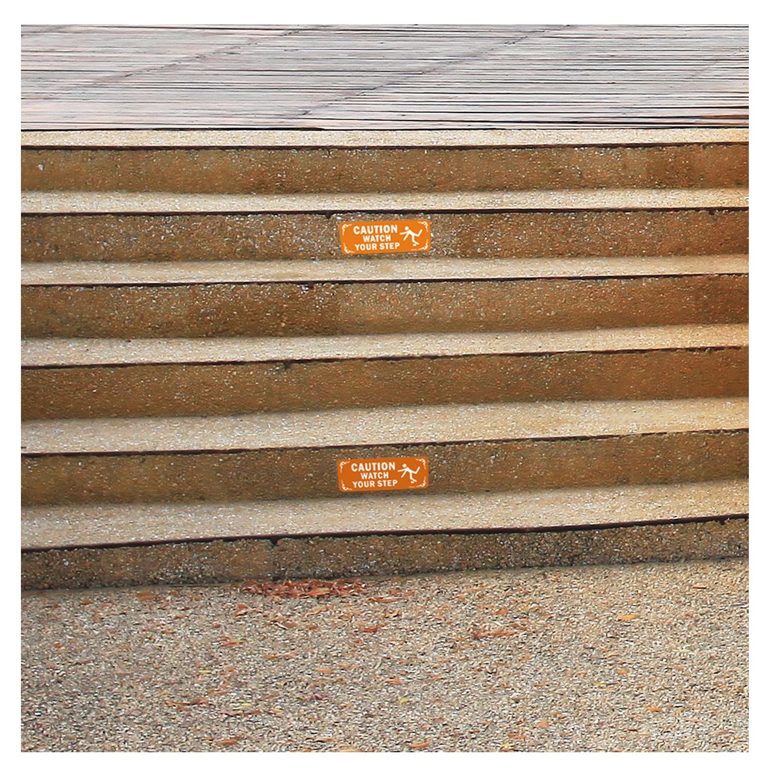 4 PCS 9×3 Inches Caution Watch Your Step Sign Acrylic for Bathroom UV Safe