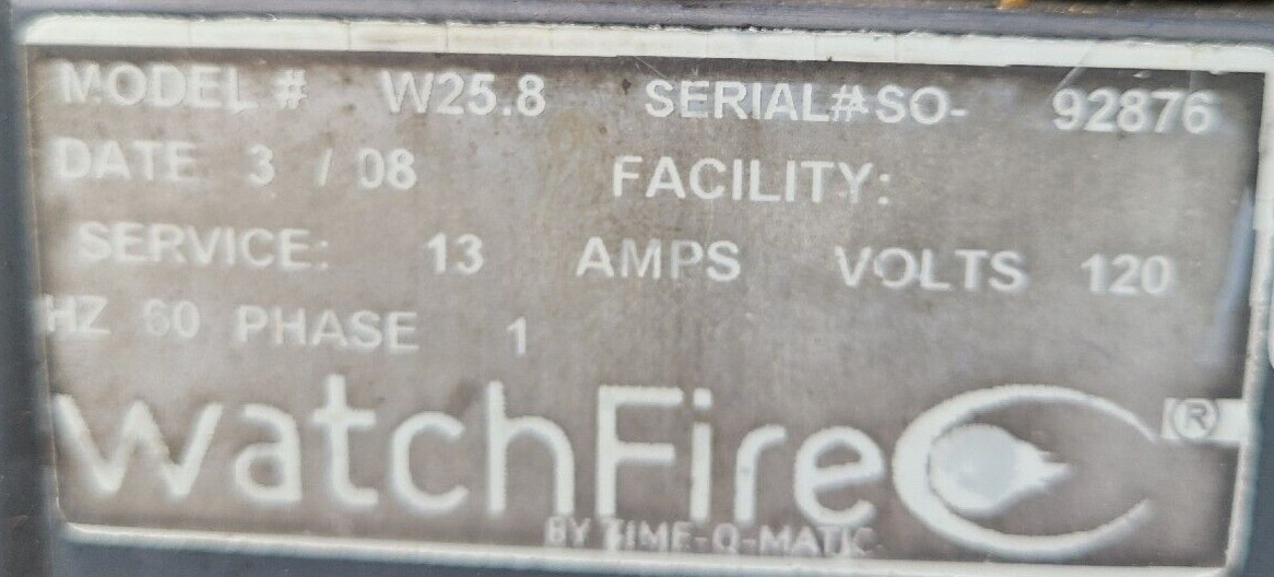Full Color WatchFire Digital Sign Module 55214-01 Model W25.8 16&Prime; x 8&Prime; 19mm