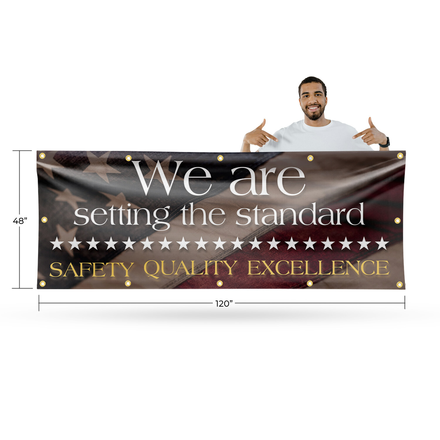 Setting The Standard Safety Vinyl Banner Sign with Metal Grommets Heavy-Duty