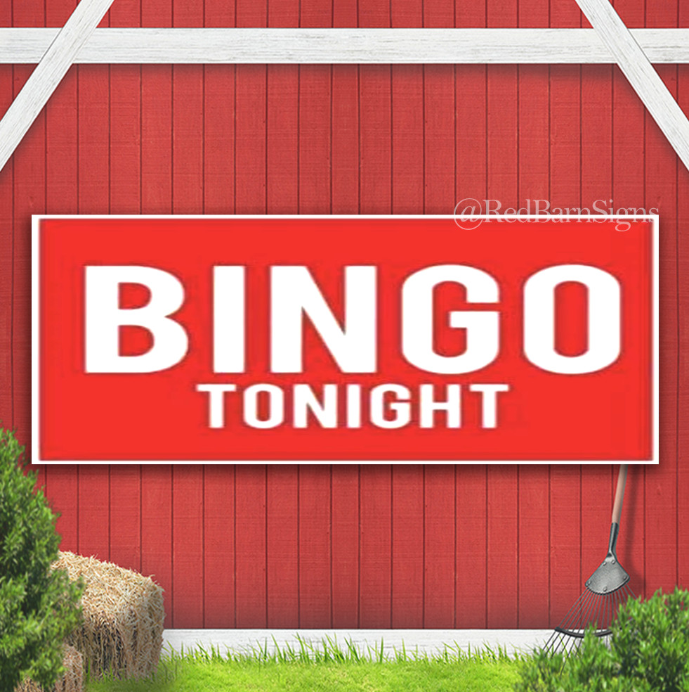 Bingo Tonight Indoor Outdoor Banner Sign with grommets